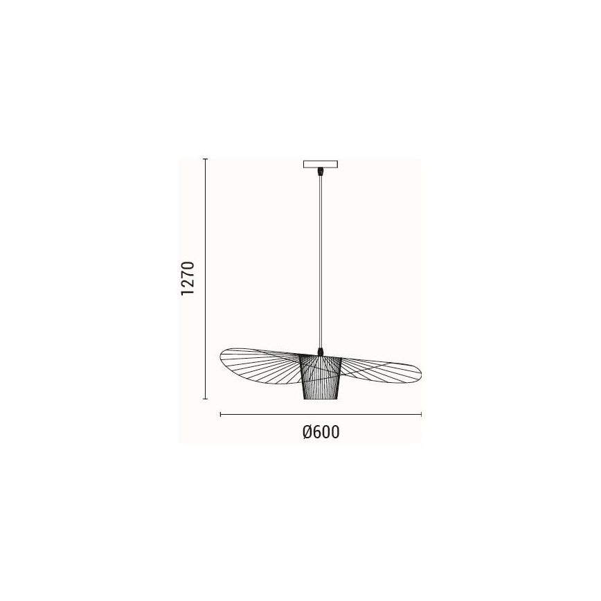 Pendel OGGI 1xE27/40W/230V diameter 60 cm sort