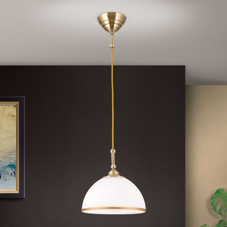 Pendel OLD LAMP 1xE27/40W/230V hvid/messing