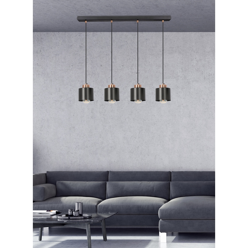 Pendel OLENA 4xE27/60W/230V sort