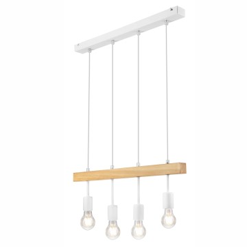 Pendel ORAZIO 4xE27/60W/230V bøg - FSC certificeret
