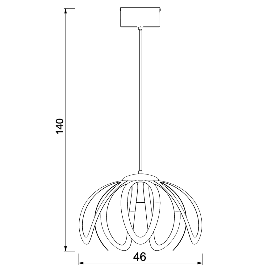 Pendel ORCHID 1xE27/60W/230V sort