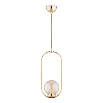 Pendel OVAL 1xE14/10W/230V guldfarvet