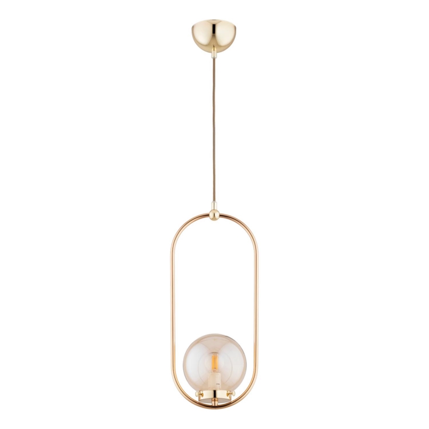 Pendel OVAL 1xE14/10W/230V guldfarvet