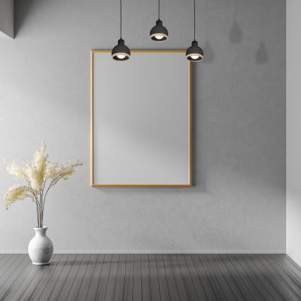 Pendel OVAL 3xE27/60W/230V sort