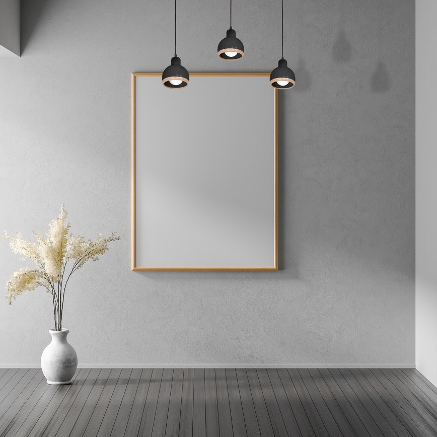 Pendel OVAL 3xE27/60W/230V sort