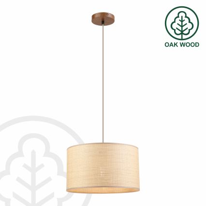 Pendel på kabel AIDA 1xE27/15W/230V Ø 35 cm eg/raffia