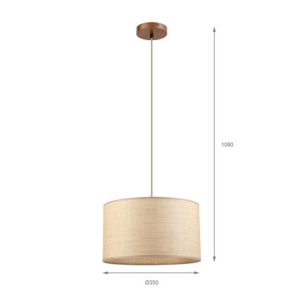 Pendel på kabel AIDA 1xE27/15W/230V Ø 35 cm eg/raffia