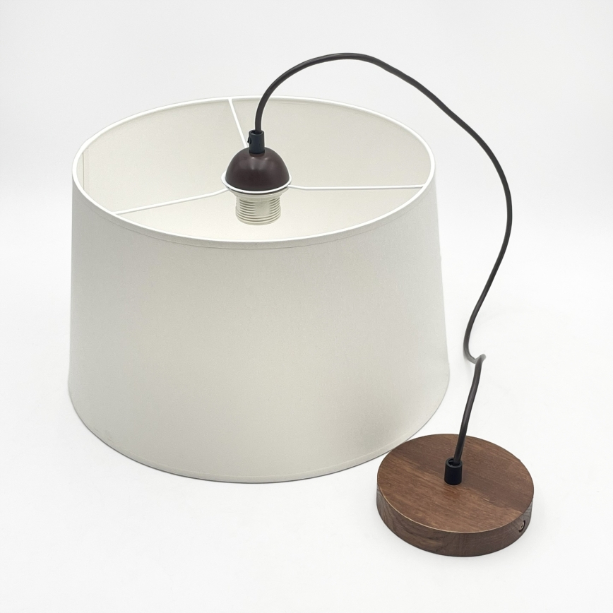 Pendel på kabel AIDA 1xE27/60W/230V Ø 35 cm eg/valnød/hvid