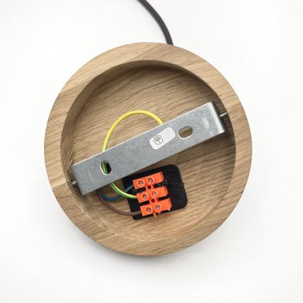 Pendel på kabel AIDA 1xE27/60W/230V Ø 35 cm eg/valnød/hvid