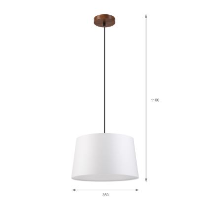 Pendel på kabel AIDA 1xE27/60W/230V Ø 35 cm eg/valnød/hvid