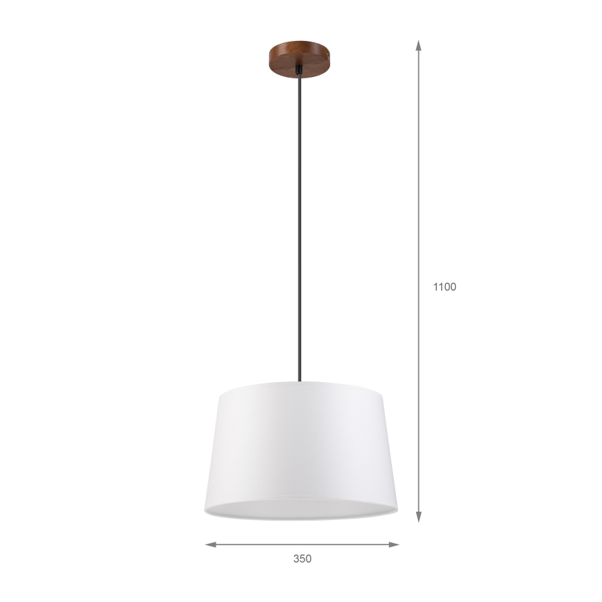 Pendel på kabel AIDA 1xE27/60W/230V Ø 35 cm eg/valnød/hvid