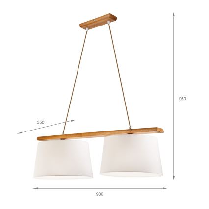 Pendel på kabel AIDA 2xE27/60W/230V Ø 35 cm eg