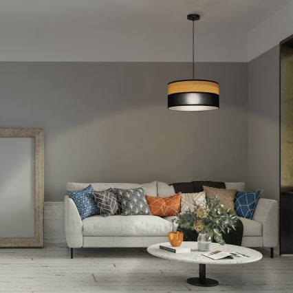 Pendel på kabel ALBA 1xE27/15W/230V Ø 45 cm sort/brun