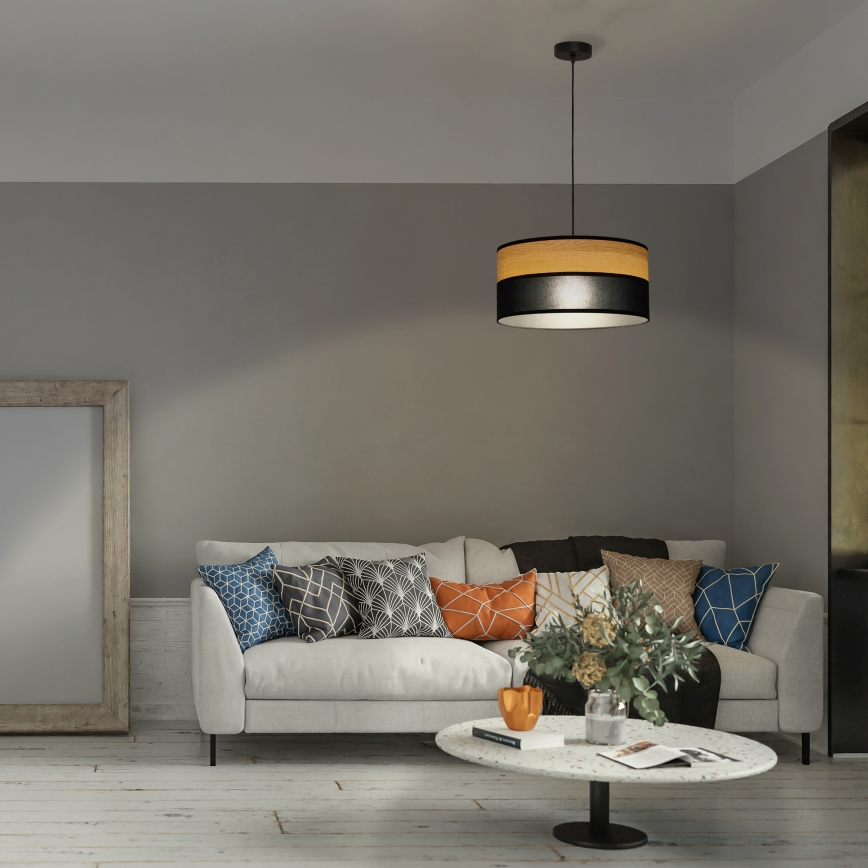 Pendel på kabel ALBA 1xE27/15W/230V Ø 45 cm sort/brun