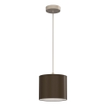 Pendel på kabel ARDEN 1xE27/15W/230V Ø 18 cm beige/brun