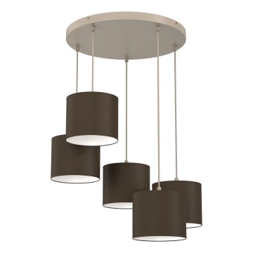 Pendel på kabel ARDEN 5xE27/15W/230V beige/brun