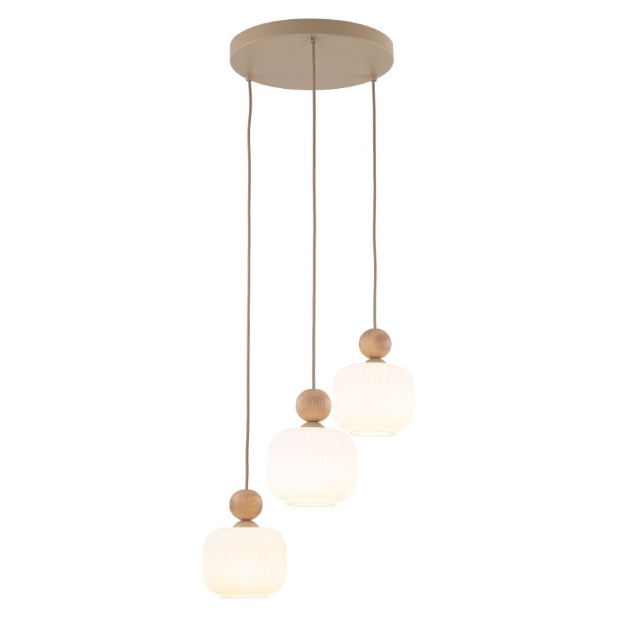 Pendel på kabel BALLO 3xE14/10W/230V beige