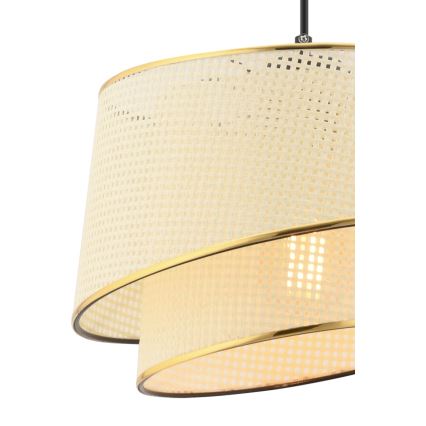 Pendel på kabel BARETTE 1xE27/60W/230V creme/guld