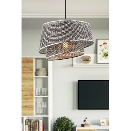 Pendel på kabel BARETTE 1xE27/60W/230V grå/poleret krom