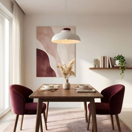 Pendel på kabel BASCA 1xE27/15W/230V creme/bordeaux
