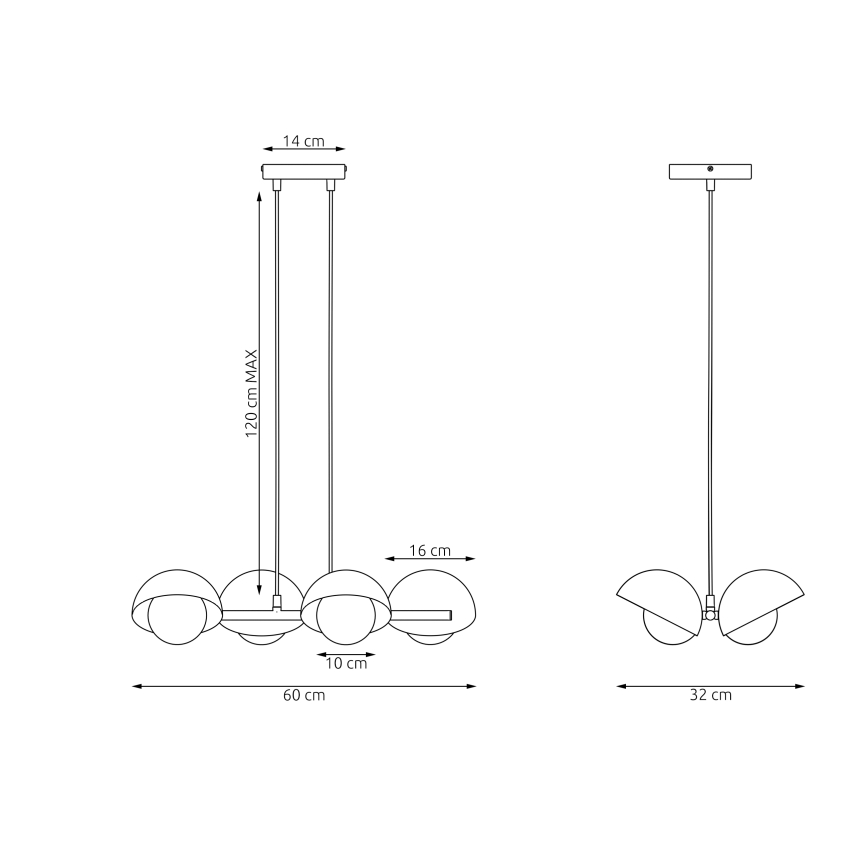 Pendel på kabel BOOM 4xG9/8W/230V hvid