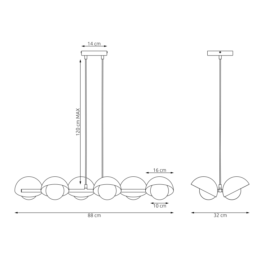 Pendel på kabel BOOM 6xG9/8W/230V beige