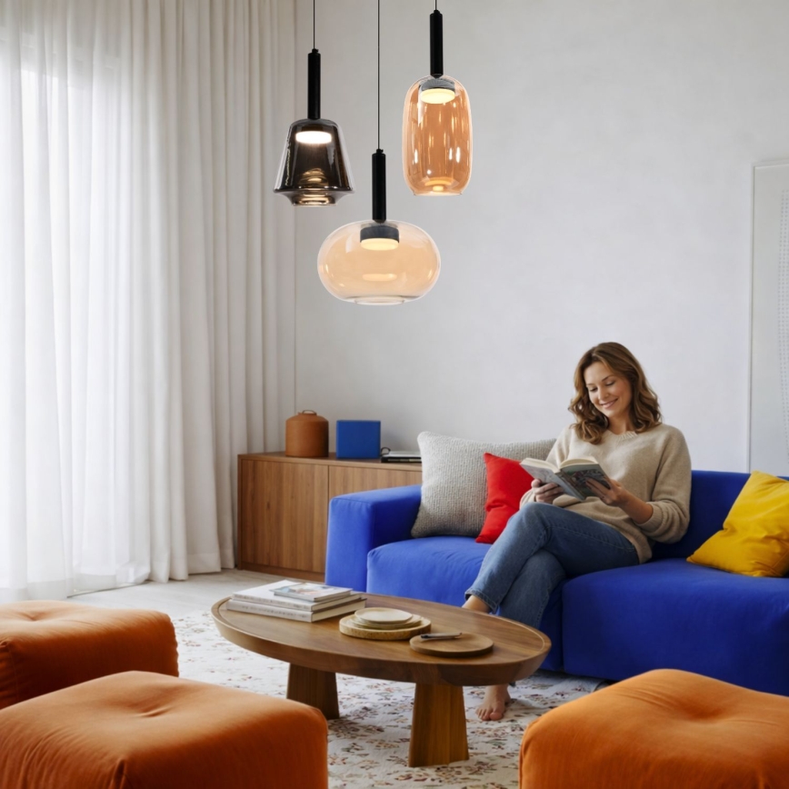 Pendel på kabel BUENO 1xGX53/9W/230V Ø 25 cm, røget beige