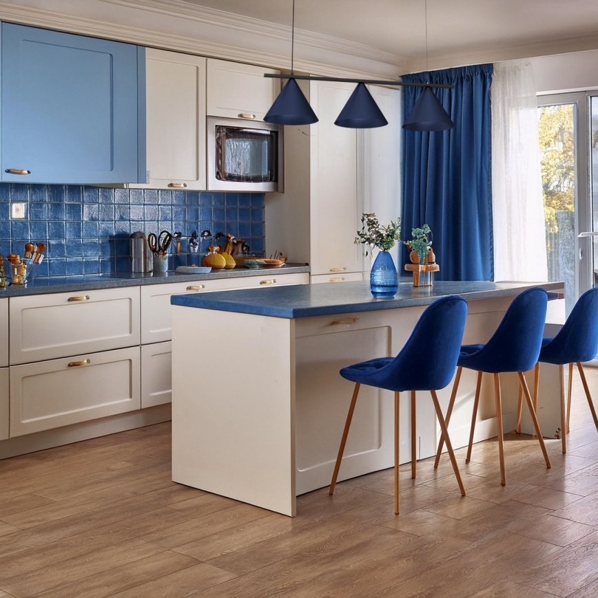 Pendel på kabel CAPITAL 3xGX53/15W/230V blå