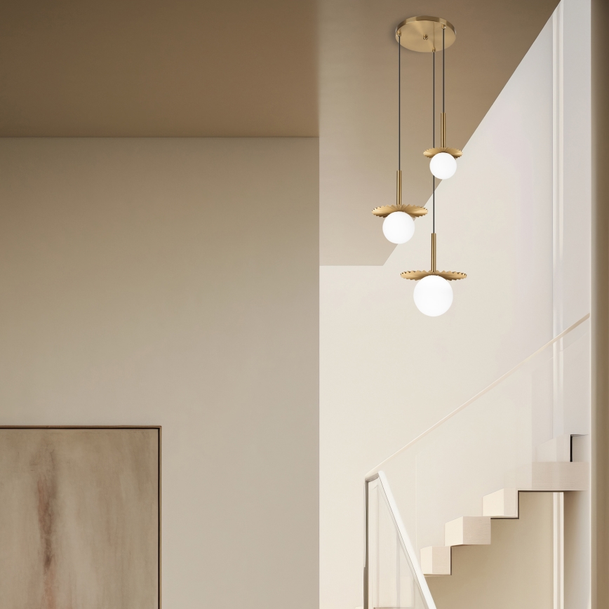 Pendel på kabel CHITA 3xG9/5W/230V guldfarvet