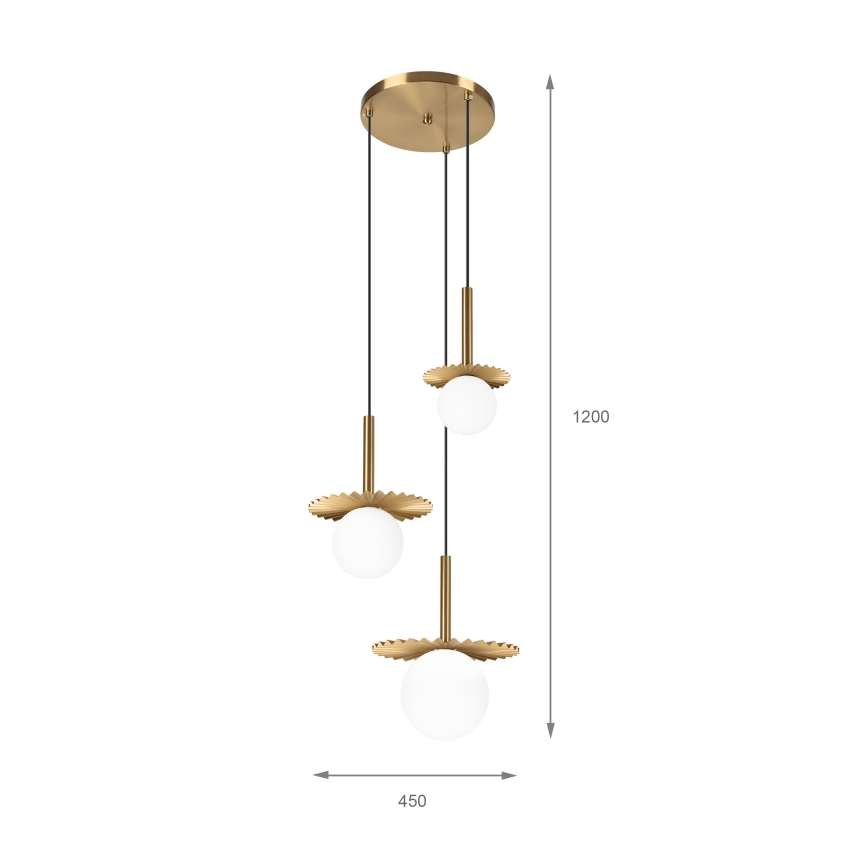 Pendel på kabel CHITA 3xG9/5W/230V guldfarvet