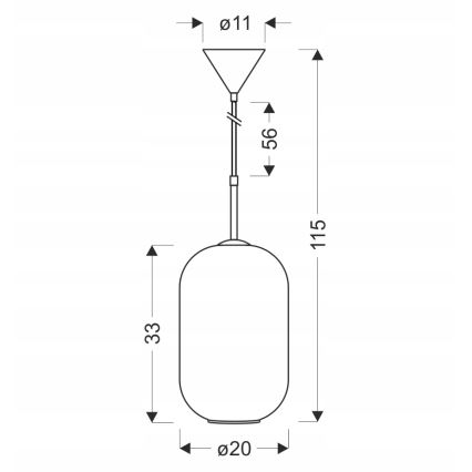 Pendel på kabel CRESTO 1xE27/40W/230V hvid/guld