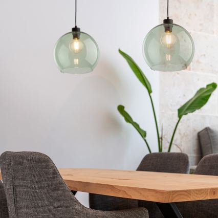 Pendel på kabel CUBUS 1xE27/15W/230V sort/røggrøn