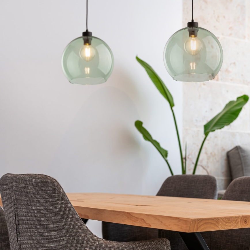 Pendel på kabel CUBUS 1xE27/15W/230V sort/røggrøn