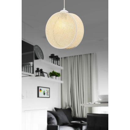 Pendel på kabel DRUM 1xE27/60W/230V cremefarvet