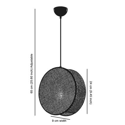Pendel på kabel DRUM 1xE27/60W/230V cremefarvet