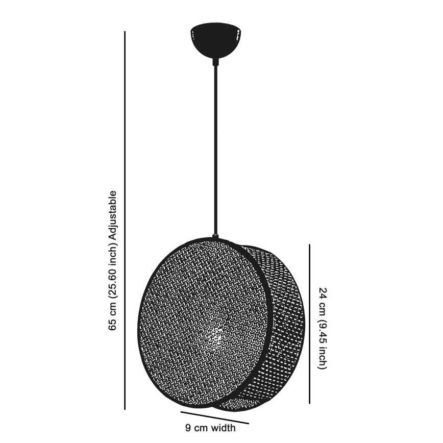Pendel på kabel DRUM 1xE27/60W/230V cremefarvet