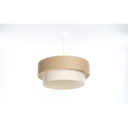 Pendel på kabel DUO 1xE27/60W/230V Ø 50 cm beige/creme