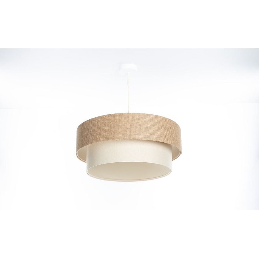 Pendel på kabel DUO 1xE27/60W/230V Ø 50 cm beige/creme