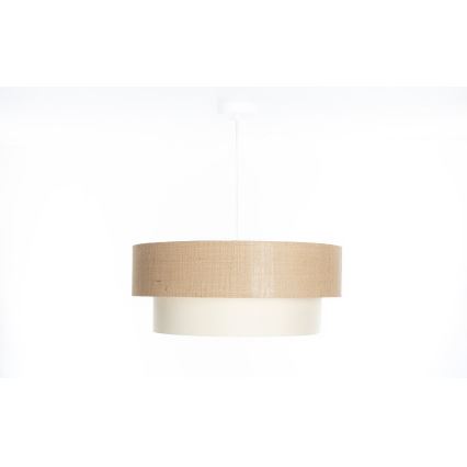 Pendel på kabel DUO 1xE27/60W/230V Ø 50 cm beige/creme