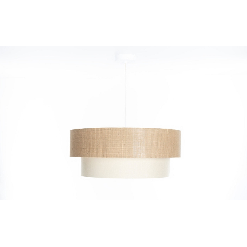 Pendel på kabel DUO 1xE27/60W/230V Ø 50 cm beige/creme