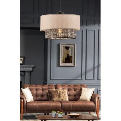 Pendel på kabel ECHO 1xE27/60W/230V beige/grå