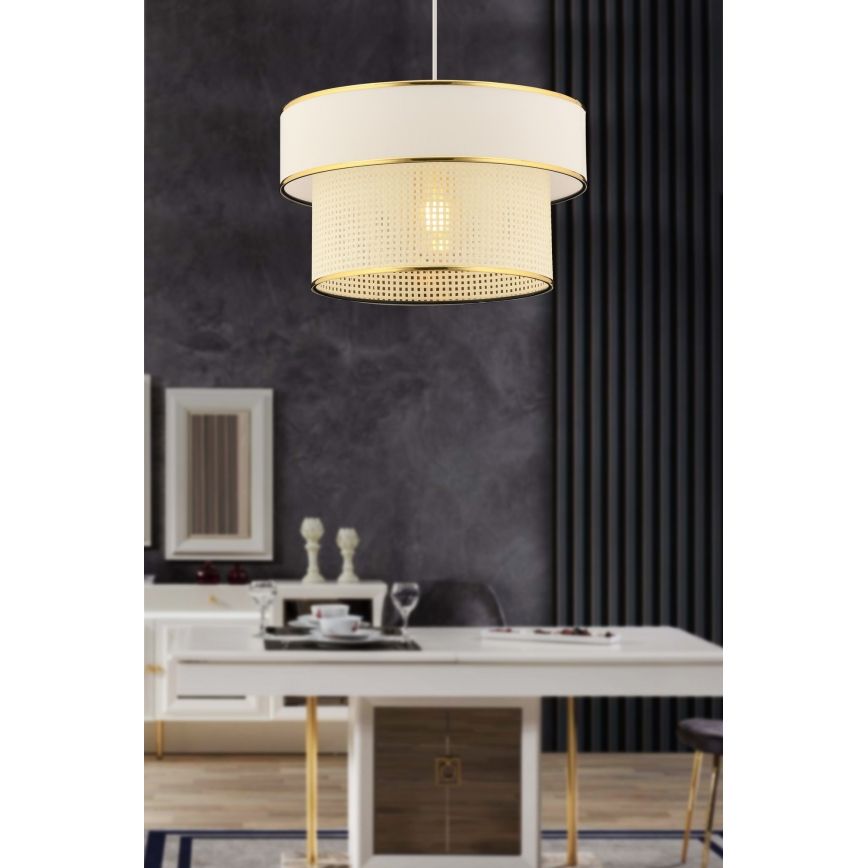Pendel på kabel ERO 1xE27/60W/230V creme/guld
