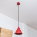Pendel på kabel ETNA 1xE27/15W/230V Ø 18,5 cm, rød