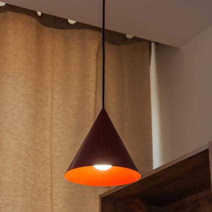 Pendel på kabel ETNA 1xE27/15W/230V Ø 18,5 cm, rød