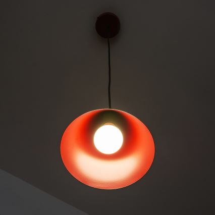 Pendel på kabel ETNA 1xE27/15W/230V Ø 18,5 cm, rød