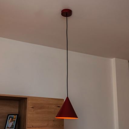 Pendel på kabel ETNA 1xE27/15W/230V Ø 18,5 cm, rød