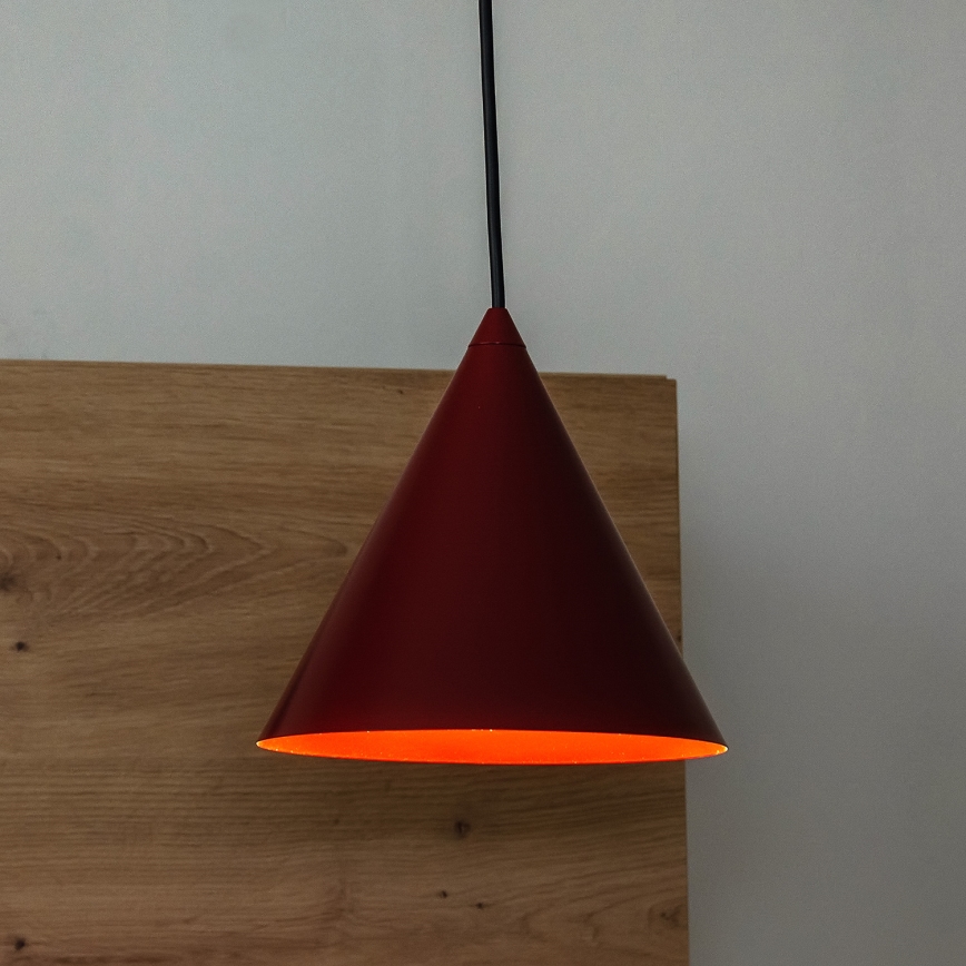 Pendel på kabel ETNA 1xE27/15W/230V Ø 18,5 cm, rød