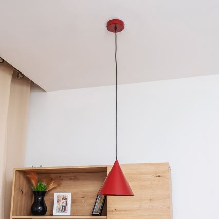 Pendel på kabel ETNA 1xE27/15W/230V Ø 18,5 cm, rød