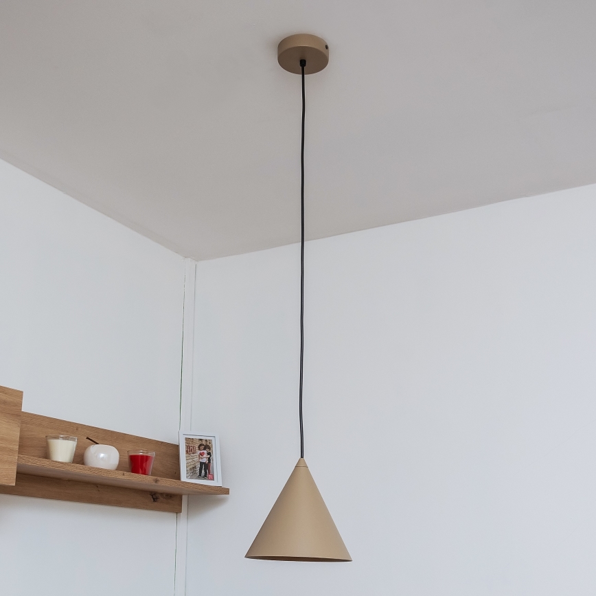 Pendel på kabel ETNA II 1xE27/15W/230V Ø 18,5 cm beige