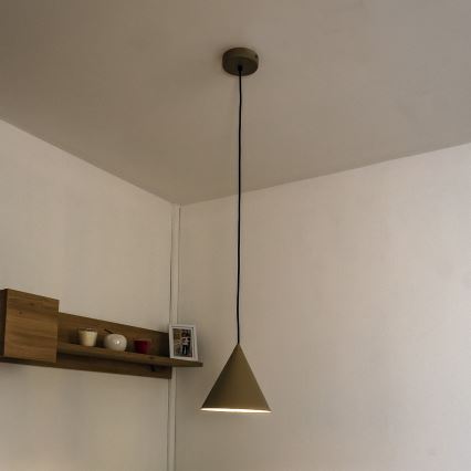 Pendel på kabel ETNA II 1xE27/15W/230V Ø 18,5 cm beige